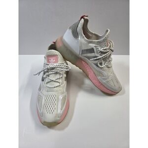 Adidas ZX 2K Boost Wite Pink Grey Size 8.5 Running Shoes FY2013